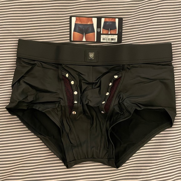 Gregg Homme Faux Leather Boxer Trunks - Picture 2 of 4